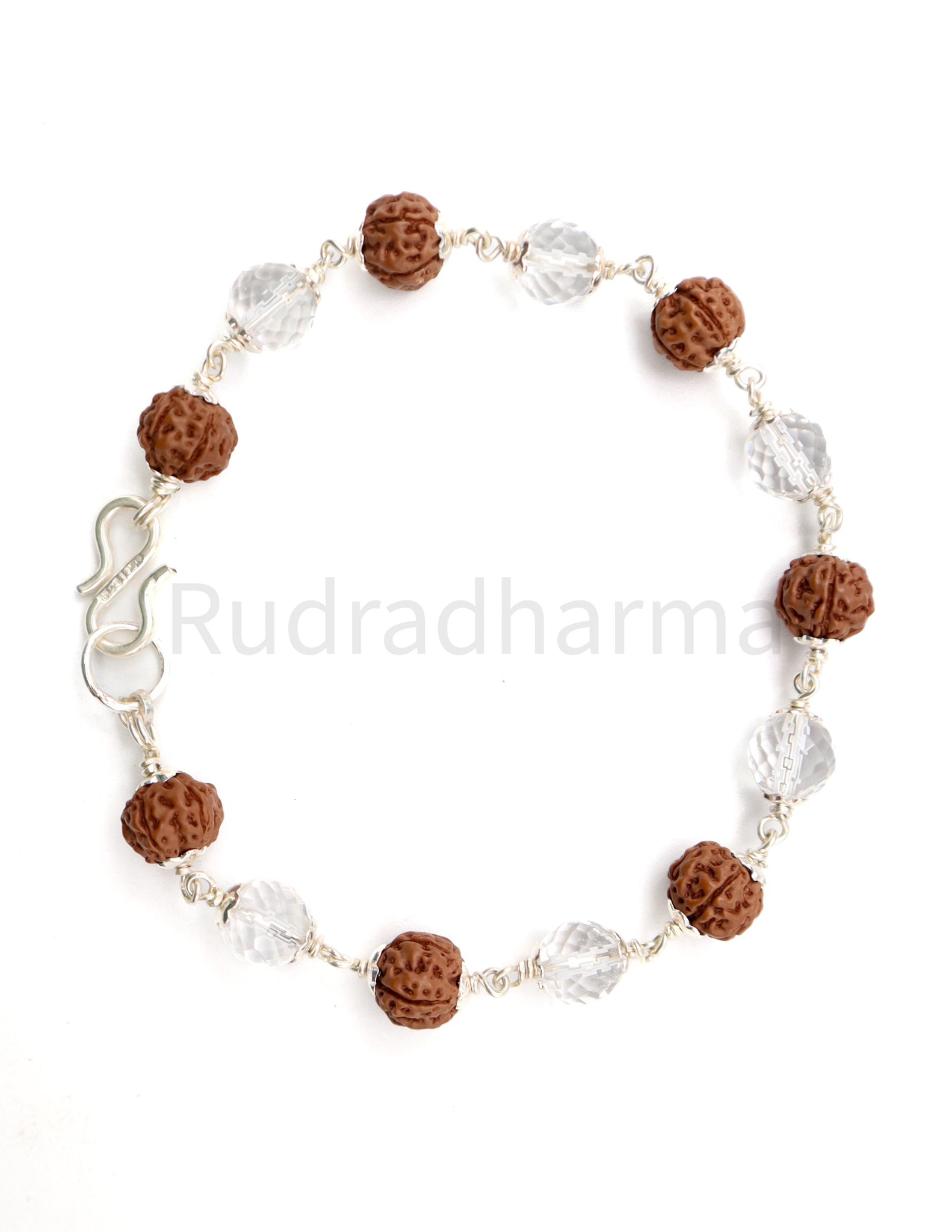 5 Mukhi Rudraksha Sphatik Bracelet